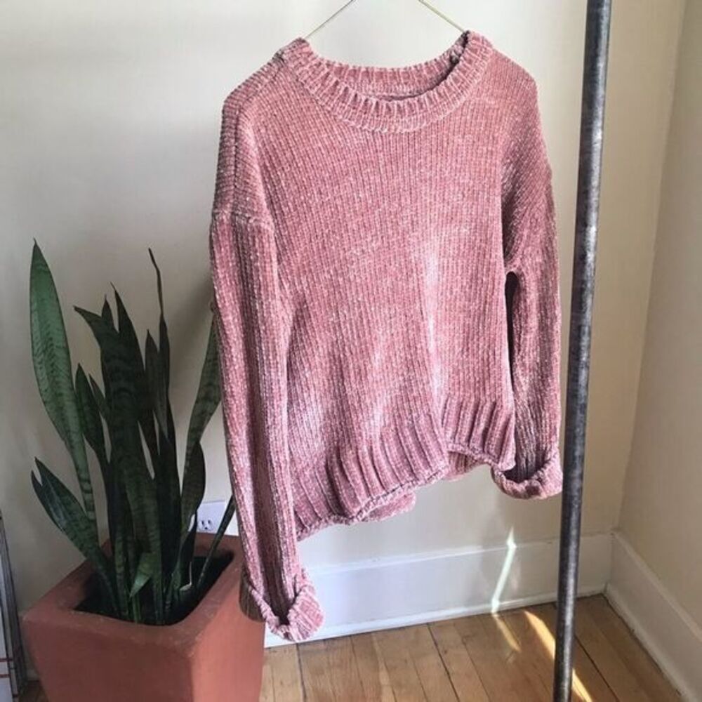 Aeropostale Pink Velvet Knit Sweater